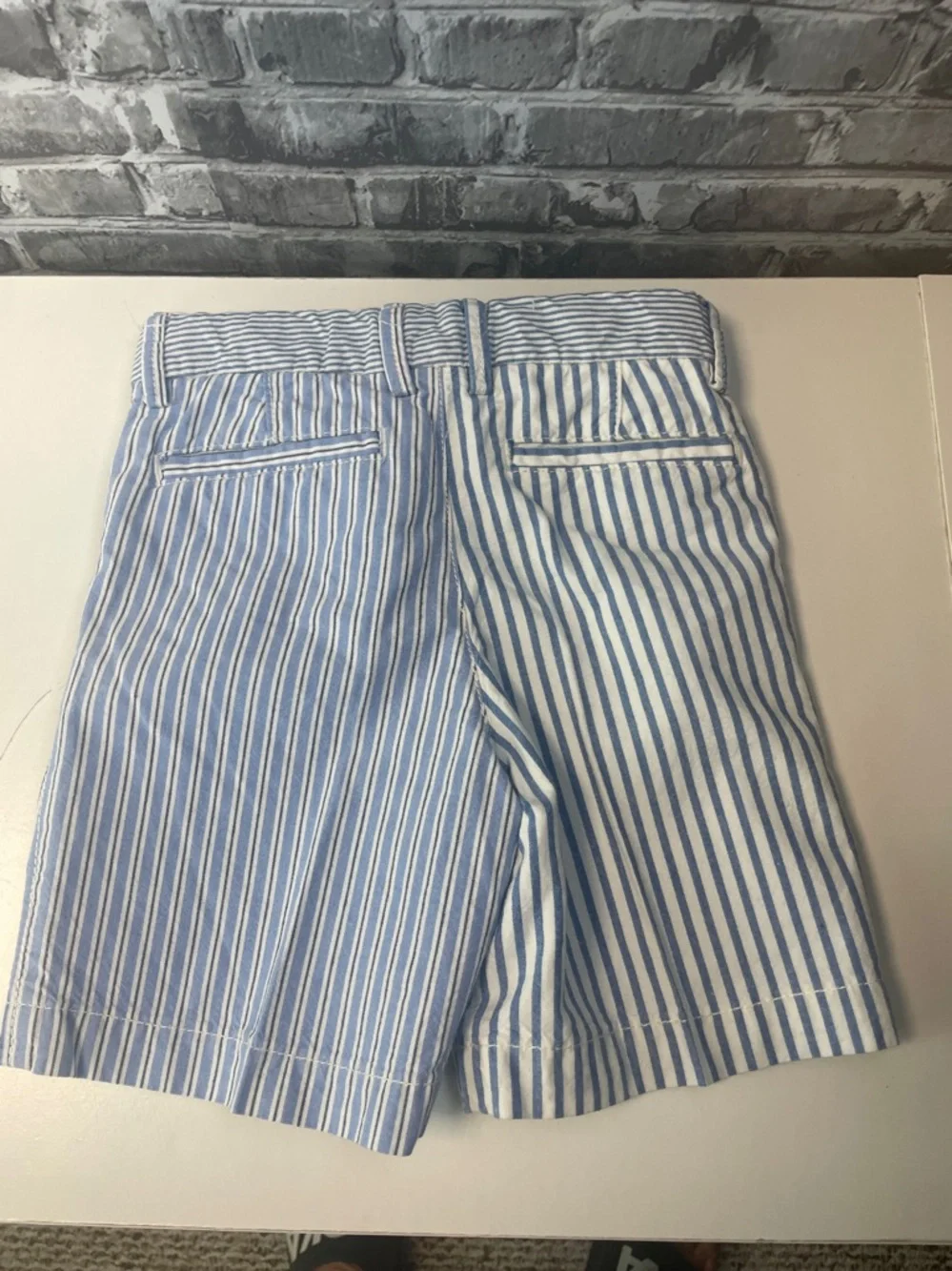 GAP Baby Blue and White Striped Toddler Shorts‎